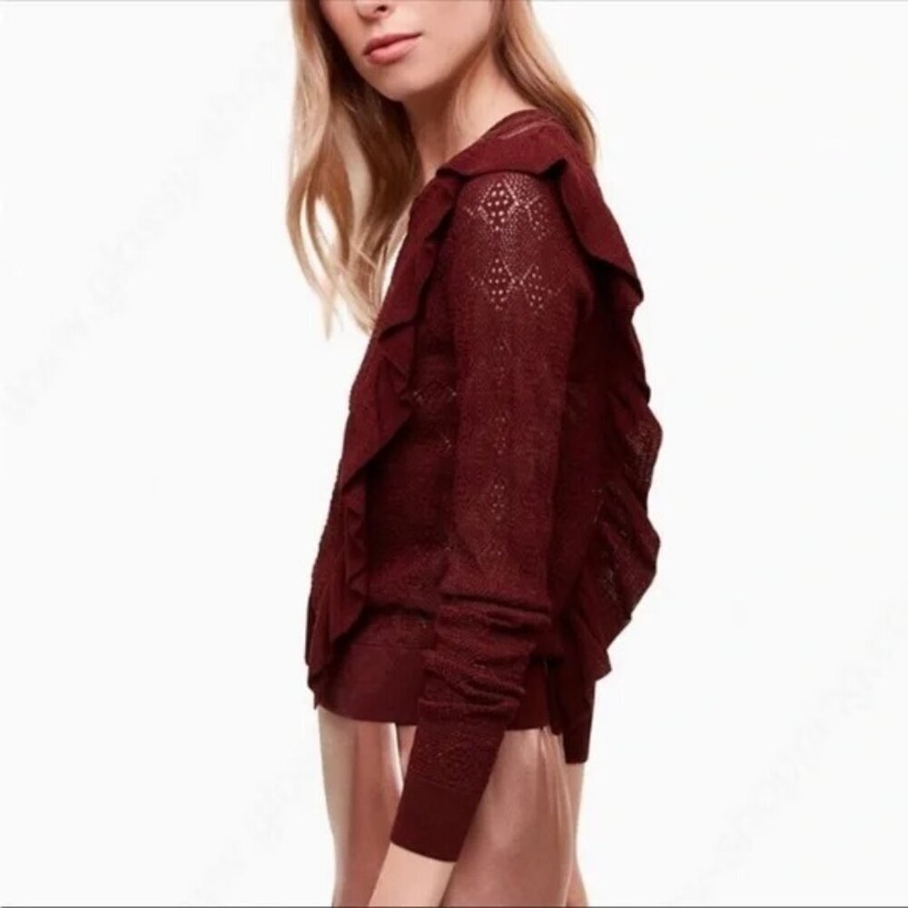 Aritzia Wilfred Bernelle Knit Sweater In Truffle Size XS - Picture 5 of 10